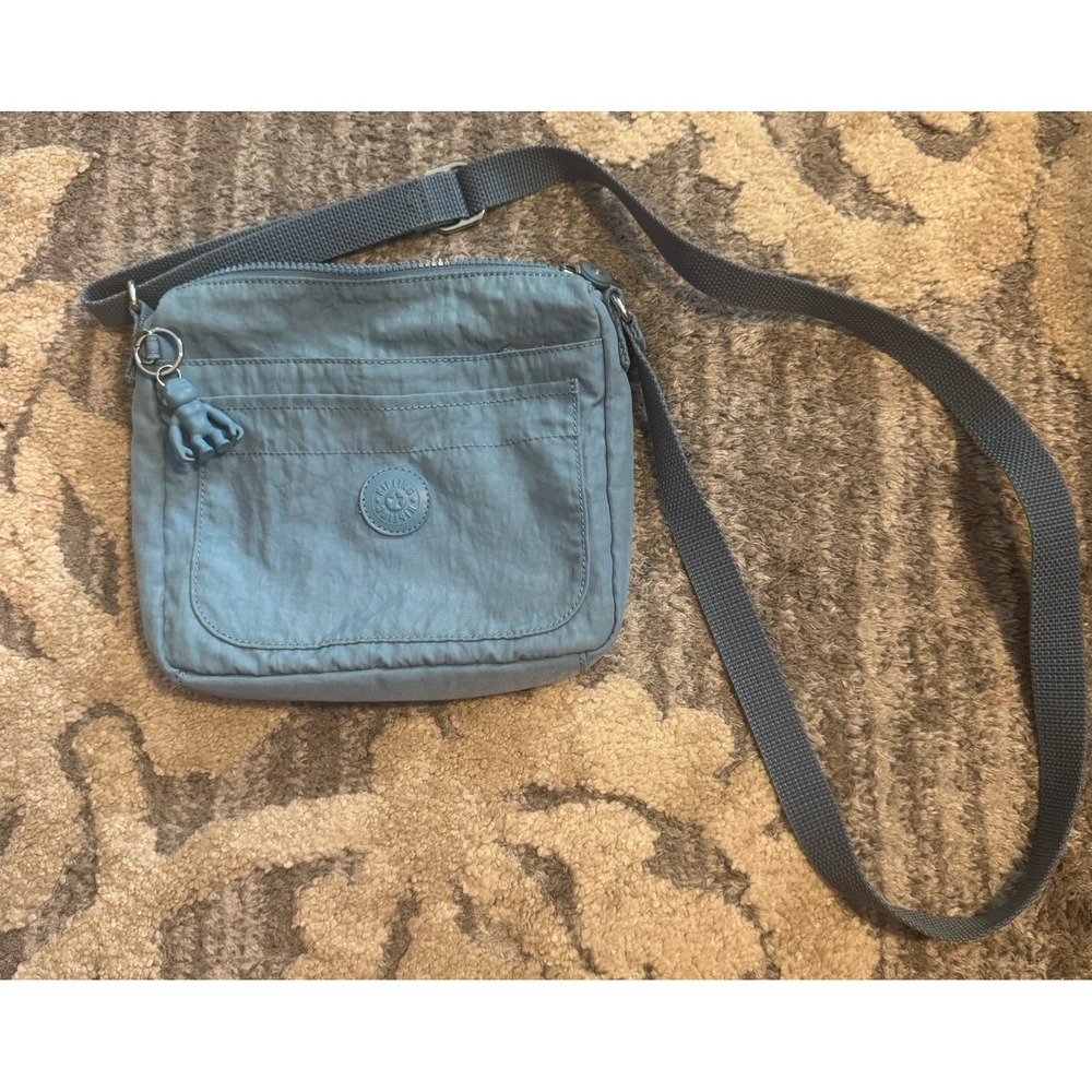 Kipling Womens Shoulder Bag With Charm - Blue/Aqua -  10"‎ x 9"